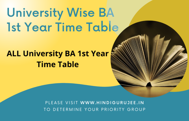 BA 1st Year Time Table