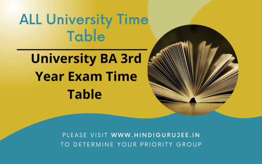 BA 3rd Year Time Table 