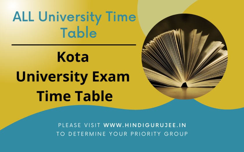 Kota University Time Table