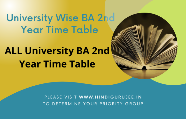 BA 2nd Year Time Table